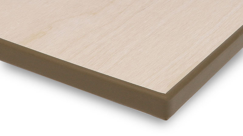 12mm厚の板材用木口モール_ダークブラウン_貼り付けイメージ